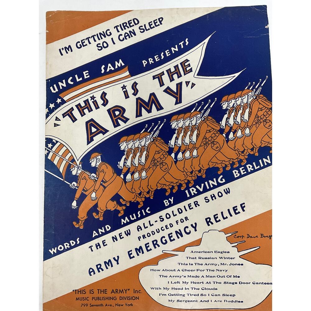 Im Getting Tired‎ So I Can Sleep Sheet Music 1942 Irving Berlin This Is The Army